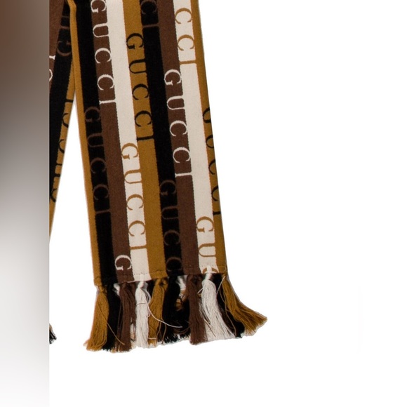 GUCCI Logo Stripe Wool 2021 Scarf w/ Tags - Picture 8 of 16